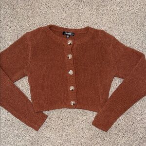 Missguided Rust Button-Up Cardigan